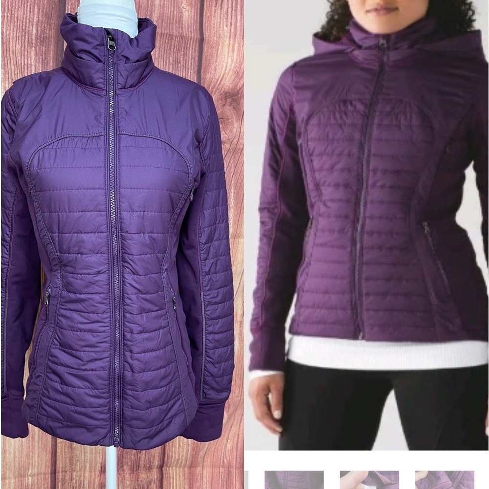 Lululemon first mile women’s jacket purple water & wind resistant stretch S